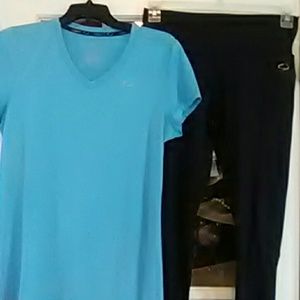 Copper Fit V-Neck T-Shirt and Toning Pants (M)
